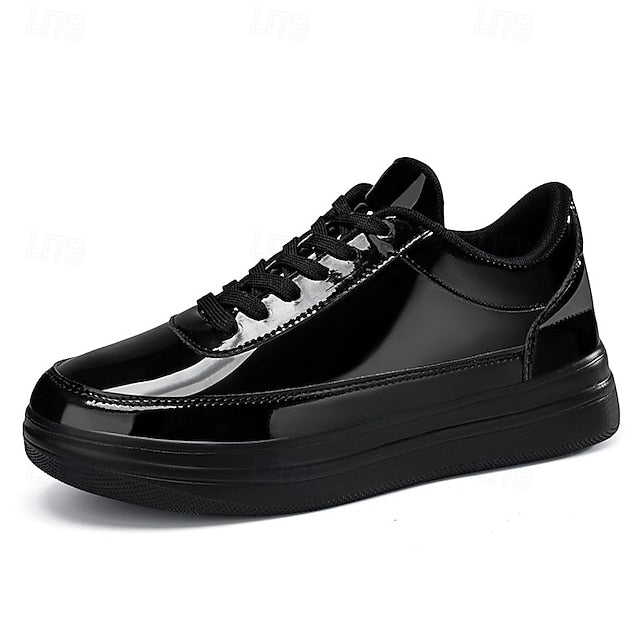 Stylish Gold Sneakers Low-Top – Men's Lace-Up Metallic