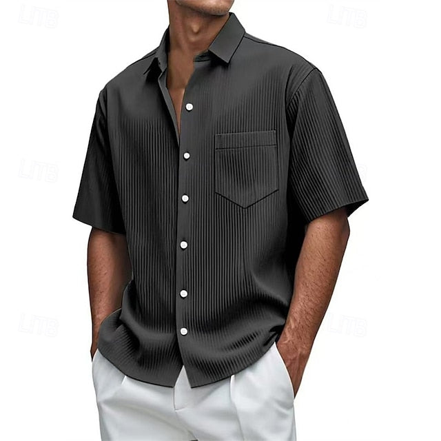 Men's Shirt Up Beach Button Casual Summer