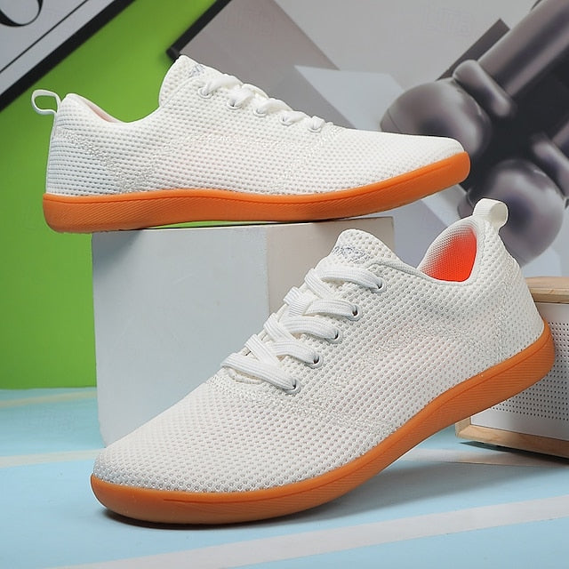 Sneakers Orange Bright Sole Men's – with Knit White