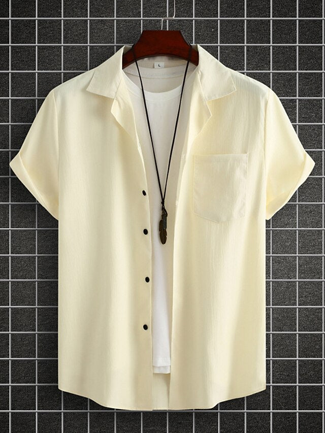 Casual Black Up Button Men's Summer Shirt