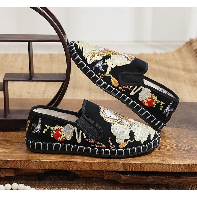 White Espadrille Men's Shoes Slip-On Artistic with