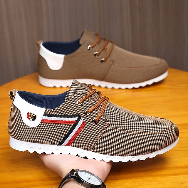 and Navy Nylon Tan Casual Men's Sneakers – Breathable