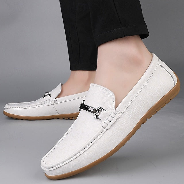 Leather Sneakers Woven – Men's Faux Blue Nylon