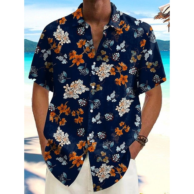 Beach Hawaiian Men's Linen Shirt Summer