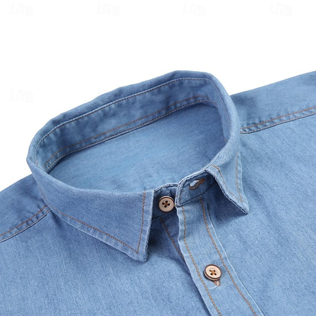 Up Shirt Calico Button Men's Chambray