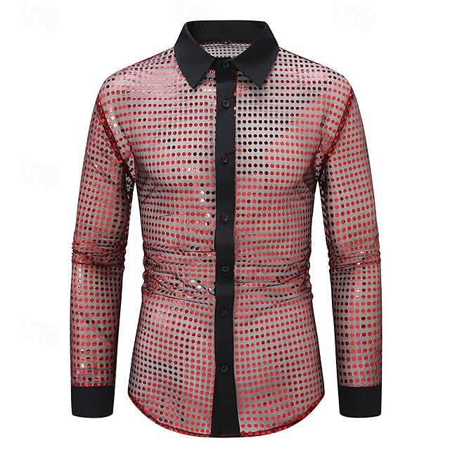 Men's Button Shirt Up Disco Prom Casual