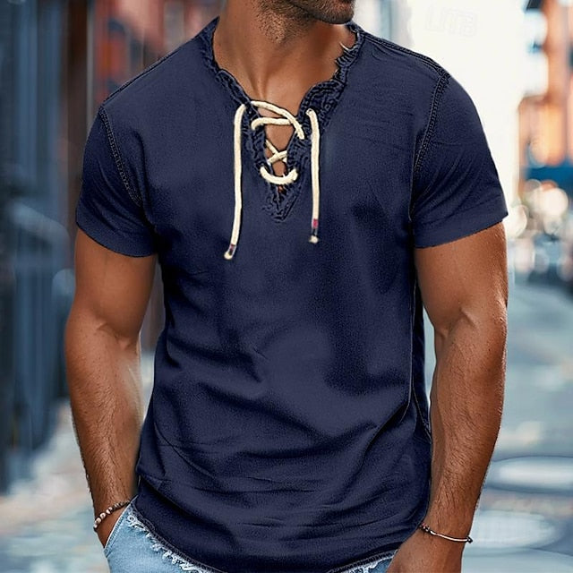 Dark Denim Chambray Shirt Men's Summer