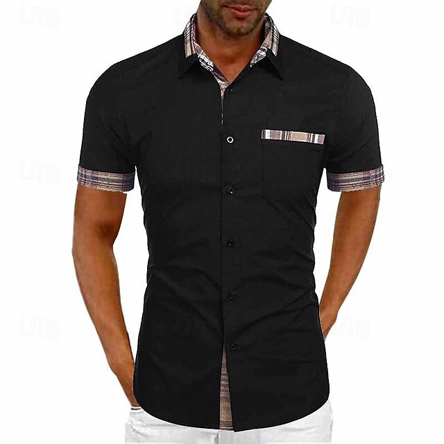Summer Men's Casual Button Beach Shirt Up