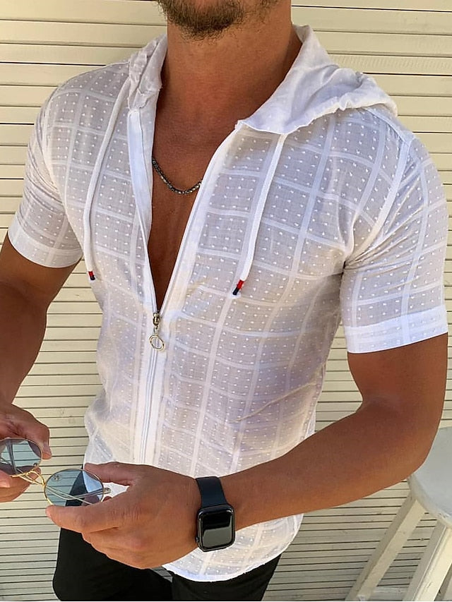 Summer Men's Casual Black Beach Shirt Wear