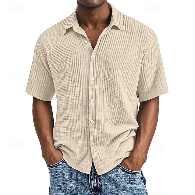 Up Shirt Beach Men's Summer Button Casual
