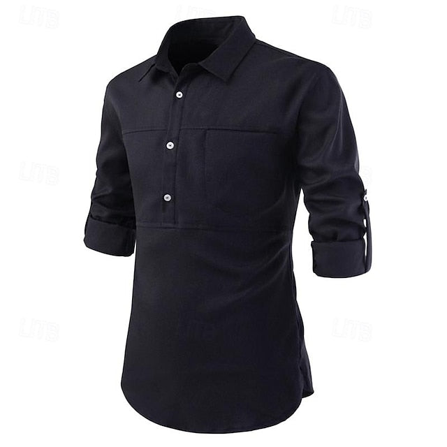 Button Men's Casual Shirt Beach Summer Up