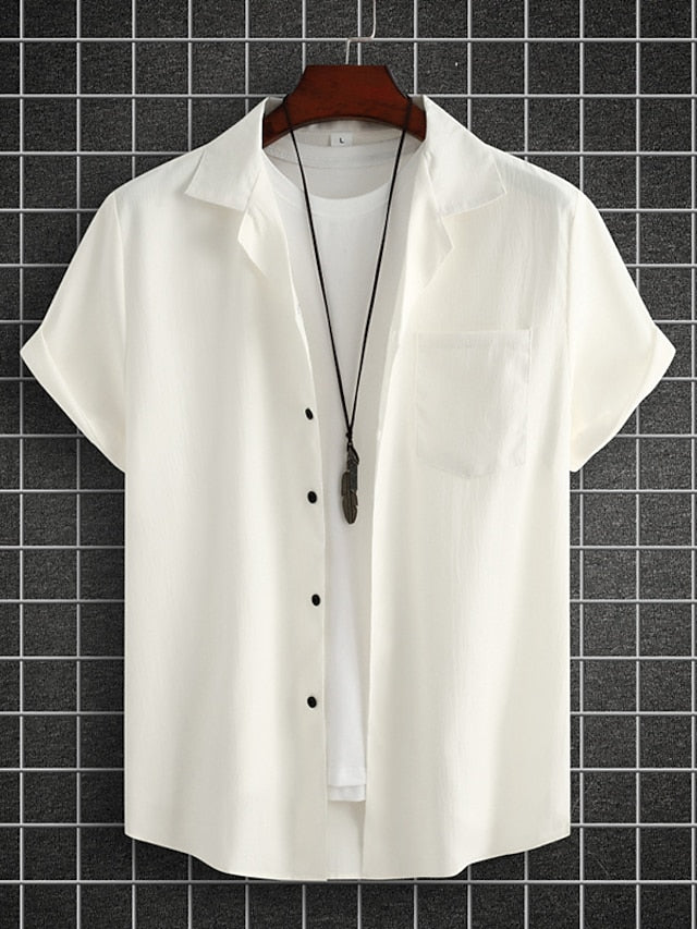 Casual Black Up Button Men's Summer Shirt