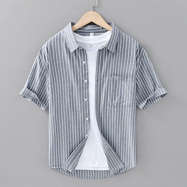 Casual Button Up Shirt Beach Men's Summer