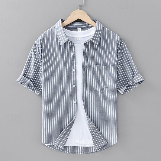 Casual Button Up Shirt Beach Men's Summer