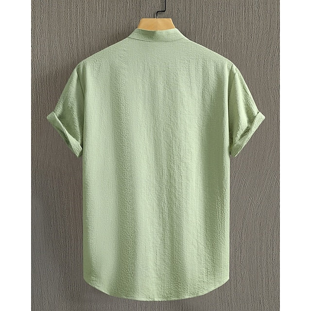 Summer Men's Up Casual Beach Button Shirt