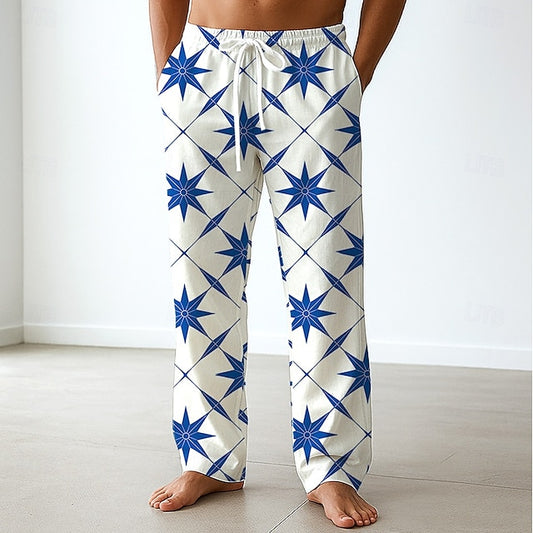Trousers Casual Pants Side Men's Baggy Pockets