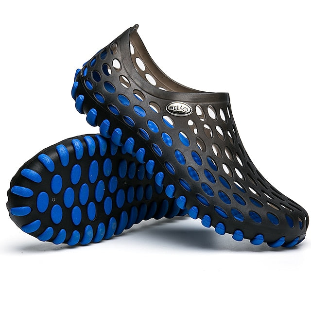 Blue Women's and Men's Perforated Barefoot Black