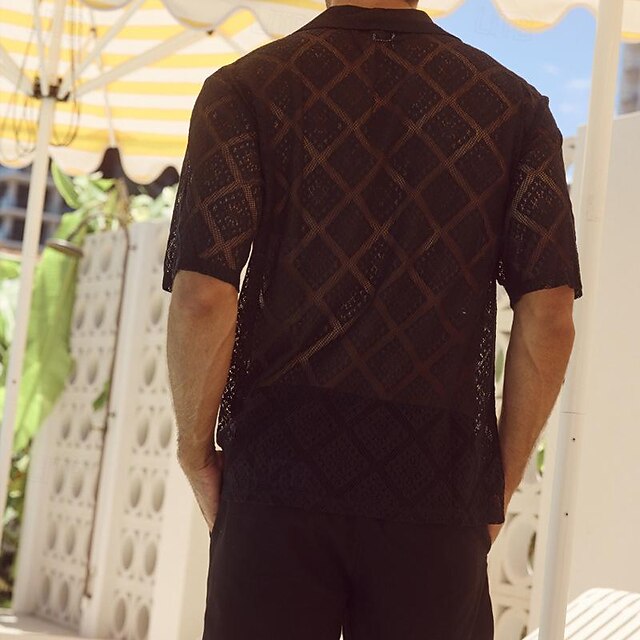 Summer Shirt Beach Casual Button Men's Up