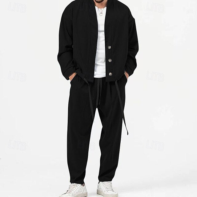 Men's Casual Sets Green Matching 2 Shirt Set Piece