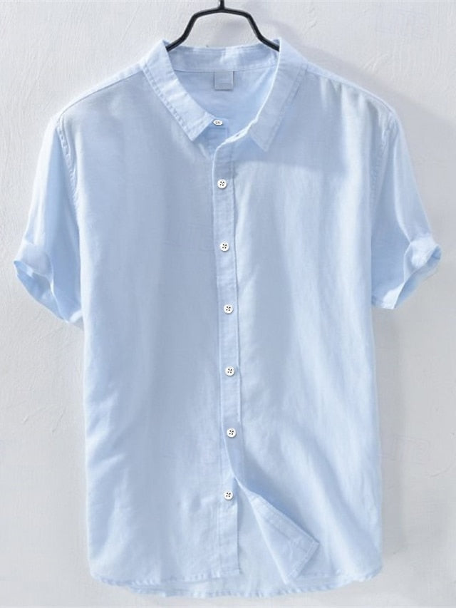 Men's Button Linen Up Wear Summer Beach Shirt