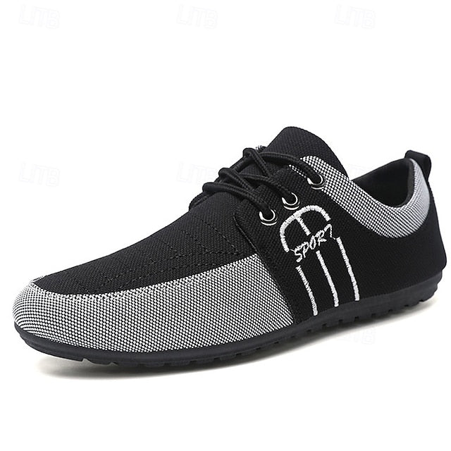 Contrasting Textures Slip-On Casual Shoes Nylon Men's with