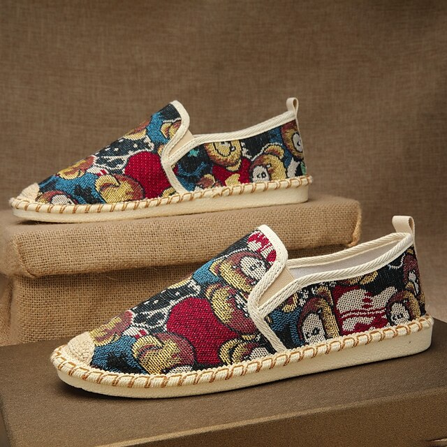 Shoes with Print Canvas Men's Animal Espadrille Slip-On