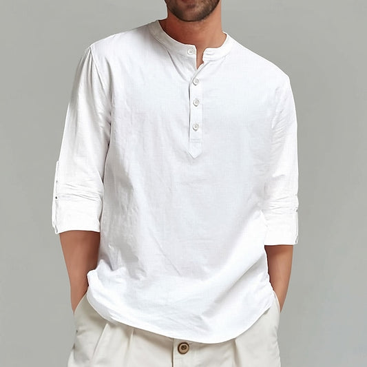Linen Beach Men's Solid Summer Shirt