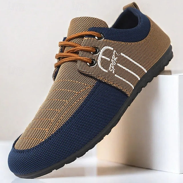 Contrasting Textures Slip-On Casual Shoes Nylon Men's with