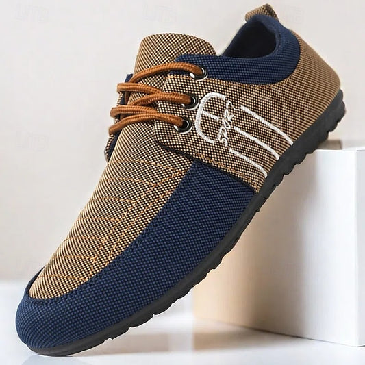 Contrasting Textures Slip-On Casual Shoes Nylon Men's with