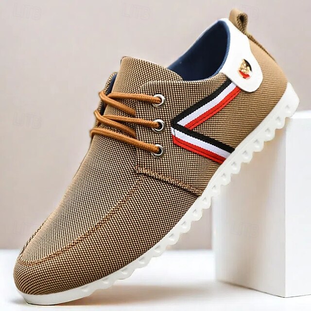 and Navy Nylon Tan Casual Men's Sneakers – Breathable