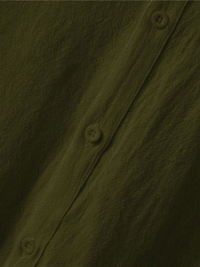 White Cotton Shirt Linen Men's