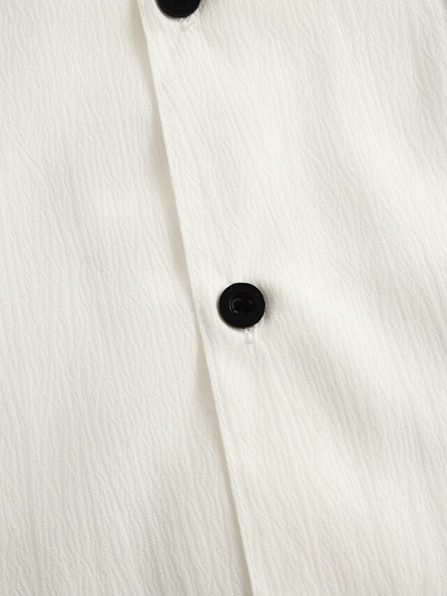 Casual Black Up Button Men's Summer Shirt