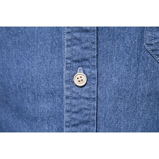 Up Casual Men's Shirt Chambray Button