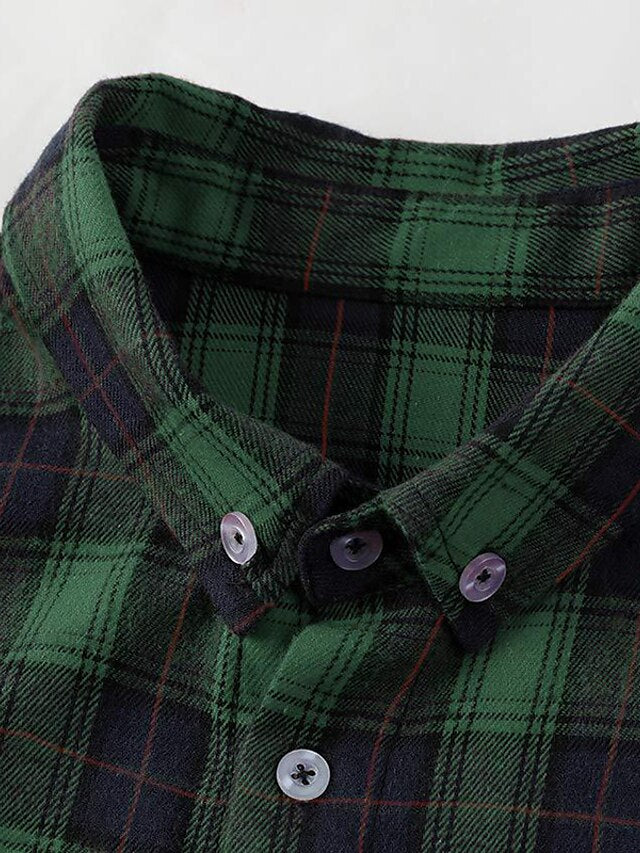 Yellow Casual Button Shirt Men's Up Green Red