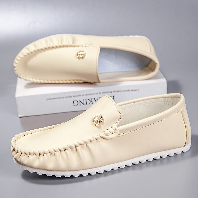 Men's Moccasins Red and Logo Design Elasticized with