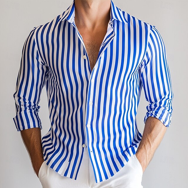 Shirt Beach Button Casual Men's Up Summer