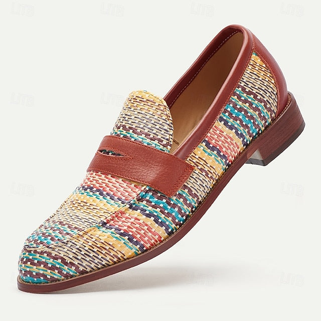 with Moccasins Men's Yellow Buckle Metal