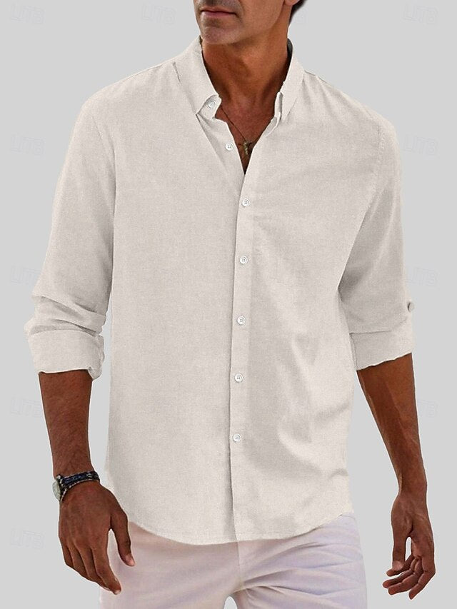 T Classic Long Men's Standard Casual Shirt Fit Beach
