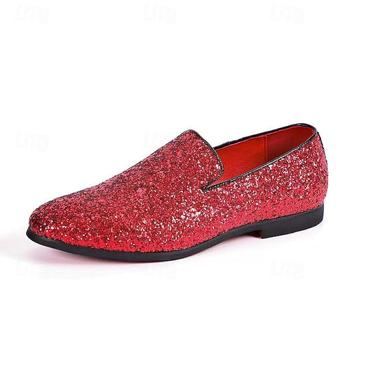 Loafers Shoes Dress Walking Men's Sequins Slip-Ons