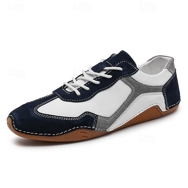 and Suede Men's Sport Green Sneakers Lace-Up with White