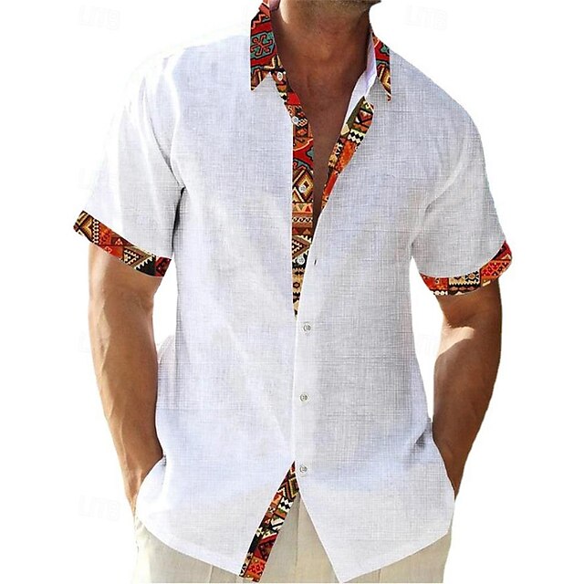 Up Casual Beach Button Men's Shirt Summer