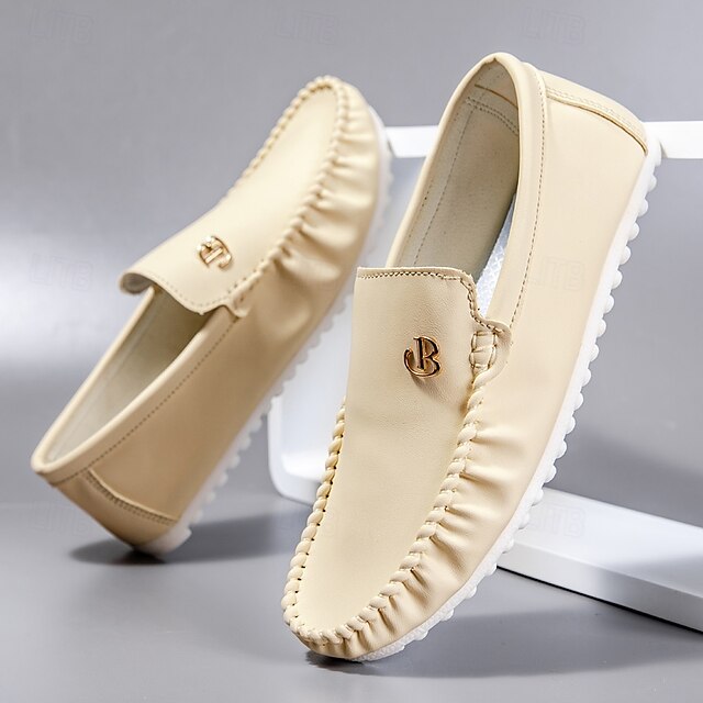Men's Moccasins Red and Logo Design Elasticized with