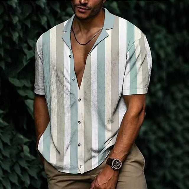 Summer Up Shirt Button Men's Casual Beach
