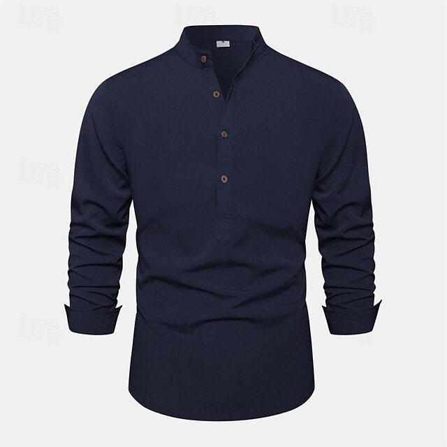 Leaf Plants Shirt Tropical Men's Linen Summer Palm