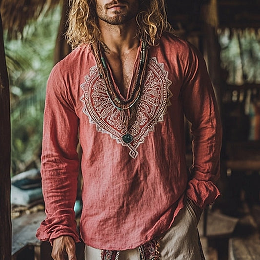 T Top Tee Men's V Sleeve Long Shirt