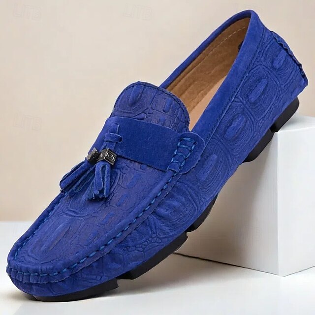 Tassel Men's and Faux with Loafers Brown Suede Detail