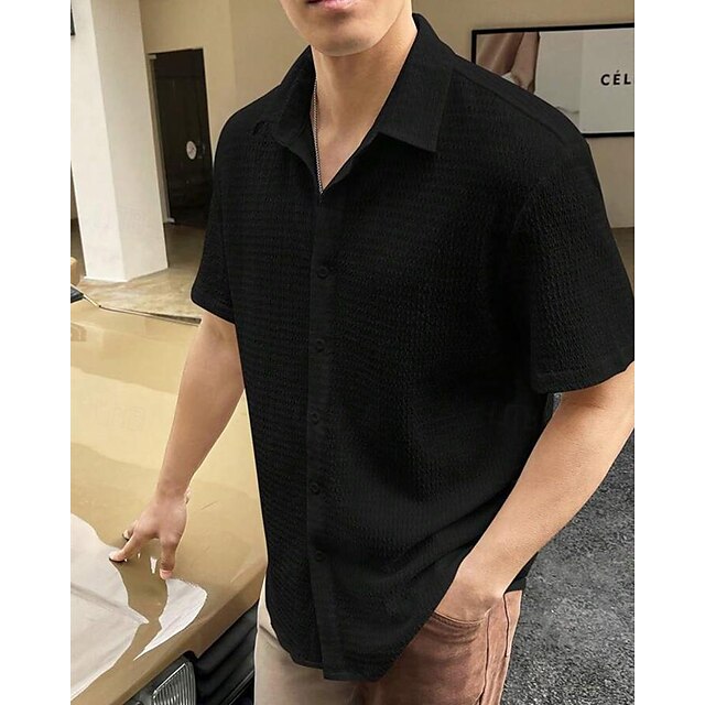 Casual Shirt Up Men's Summer Beach Button