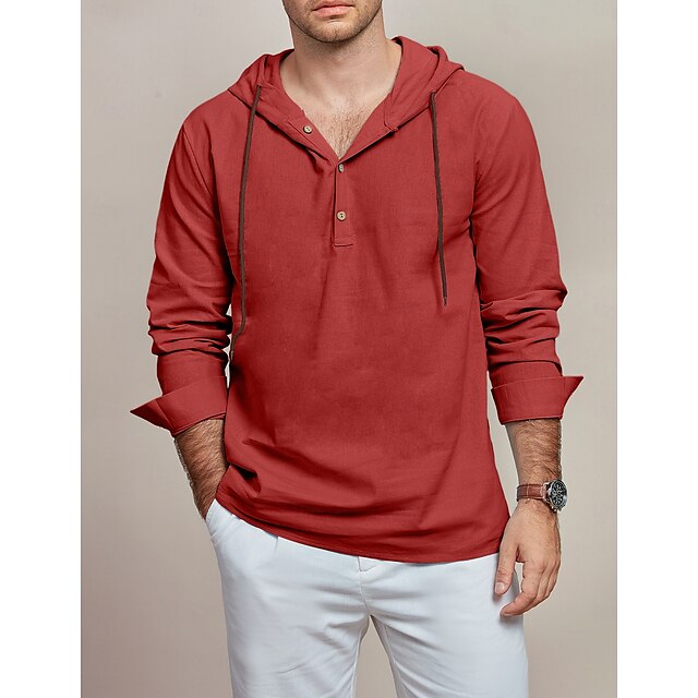 Men's Shirt Plain Wear Beach Summer Linen