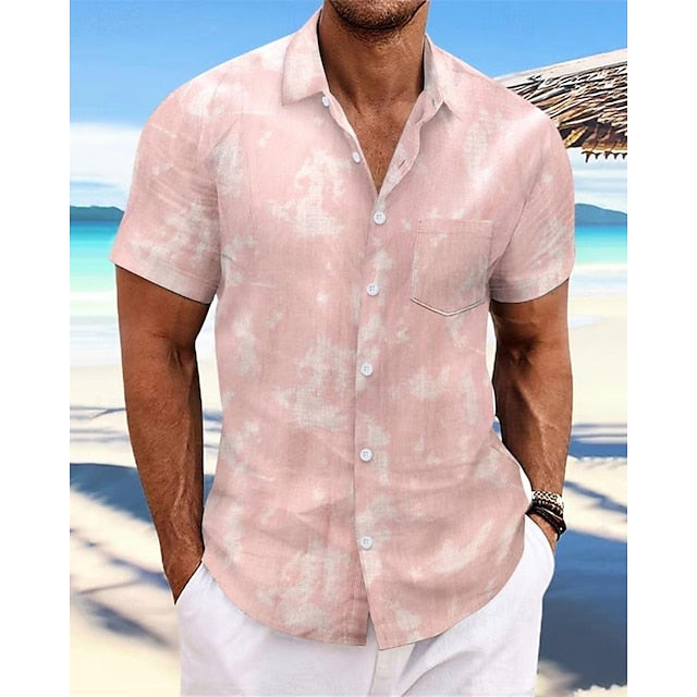 Up Button Men's Shirt Beach Summer Casual