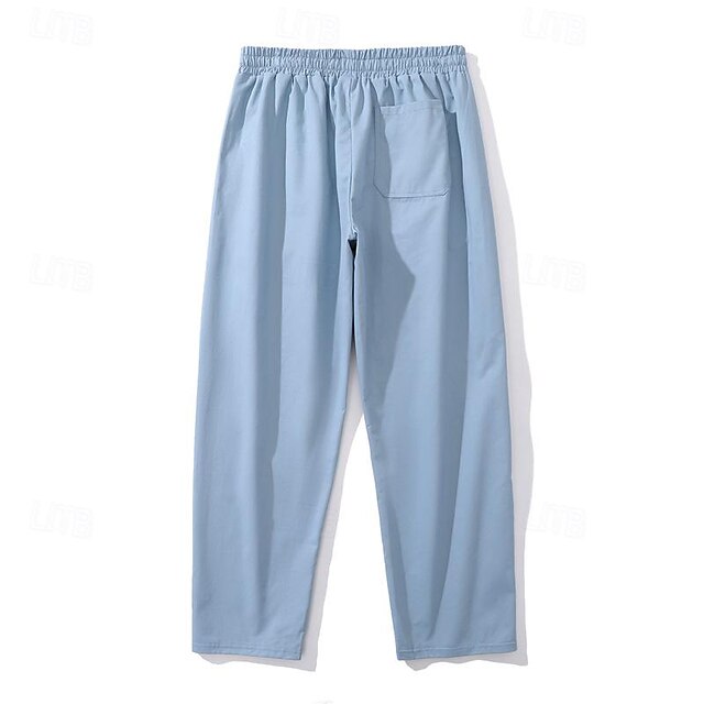 Drawstring Pocket Trousers Pants Casual Men's Waist Elastic